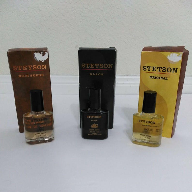 Vintage Stetson Aftershave Lot Of 3 -Original, Black, Rich Suede .5oz image 1