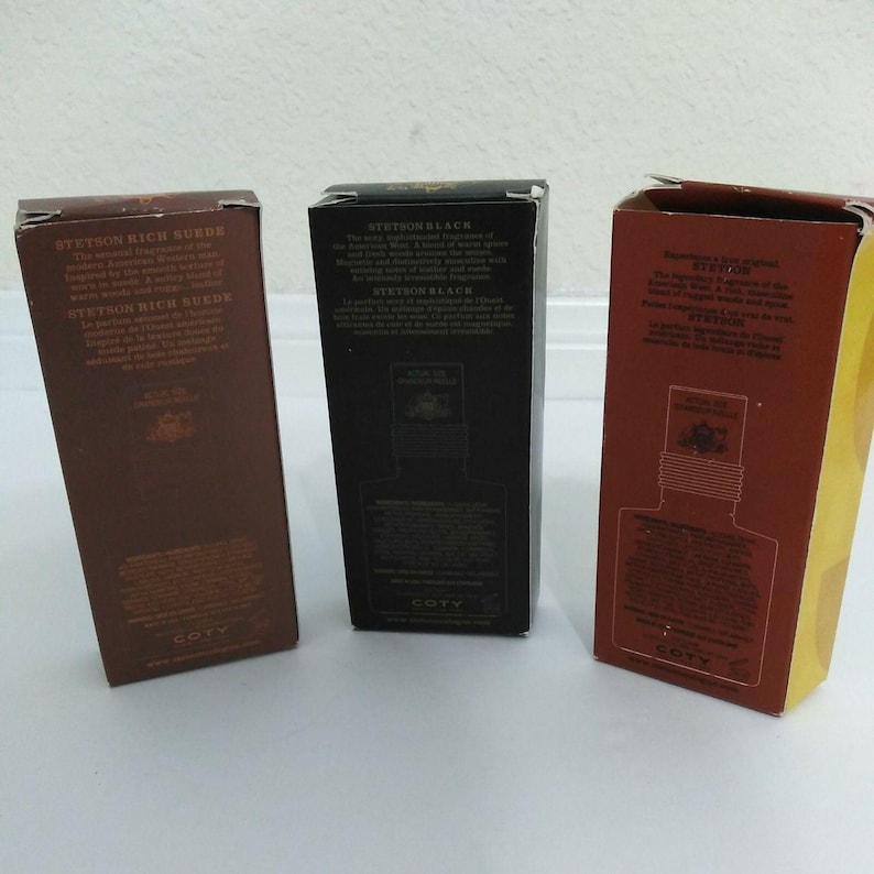 Vintage Stetson Aftershave Lot Of 3 -Original, Black, Rich Suede .5oz image 4