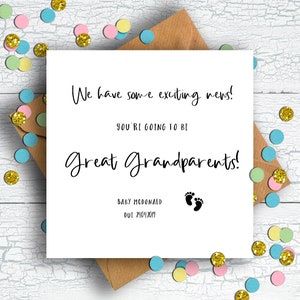 Personalised Pregnancy Announcement Card, Baby Feet You're Going to Be Great Grandparents, Expecting Card, Pregnancy Card, Baby Announcement