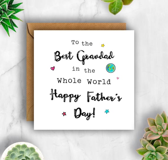 Best Grandad in the World Happy Father's Day Card, Card for Father's Day, Papa Father's Day, Grandpa Card, Granddad Father's Day, Pops Card