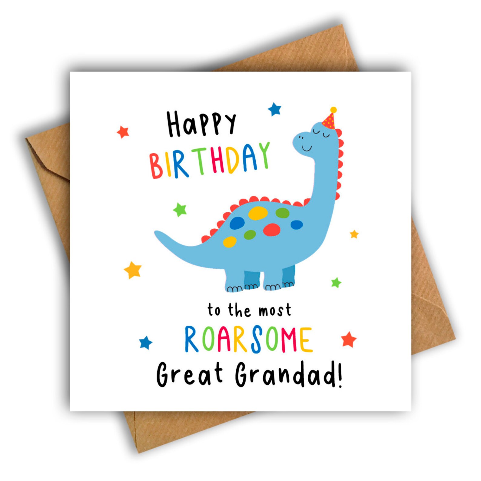Grandadasaurus Card Happy Birthday to the Most Roarsome Great Grandad Dinosaur Card ...