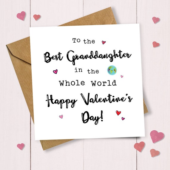 Best Granddaughter in the Whole World Valentine Card - Etsy