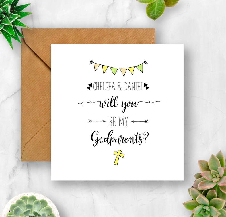 Personalised Will You Be My Godparents Card, Ask Godparents, Godparents Card, Christening Card, Baptism Card, Card for Godparents image 3