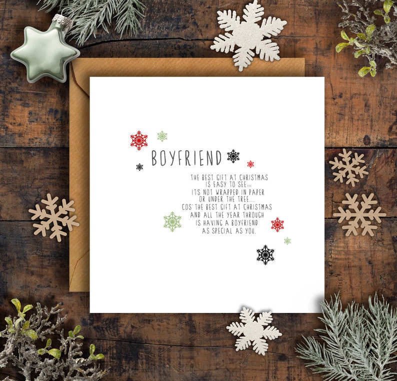 Personalised Boyfriend Poem Christmas Card Boyfriend Etsy UK