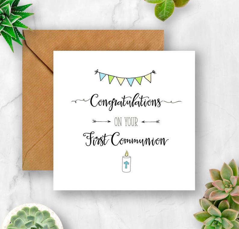 Candle Congratulations On Your First Communion Card, Card for Communion, Communion Card, 1st Communion Card, Personalised Communion image 3