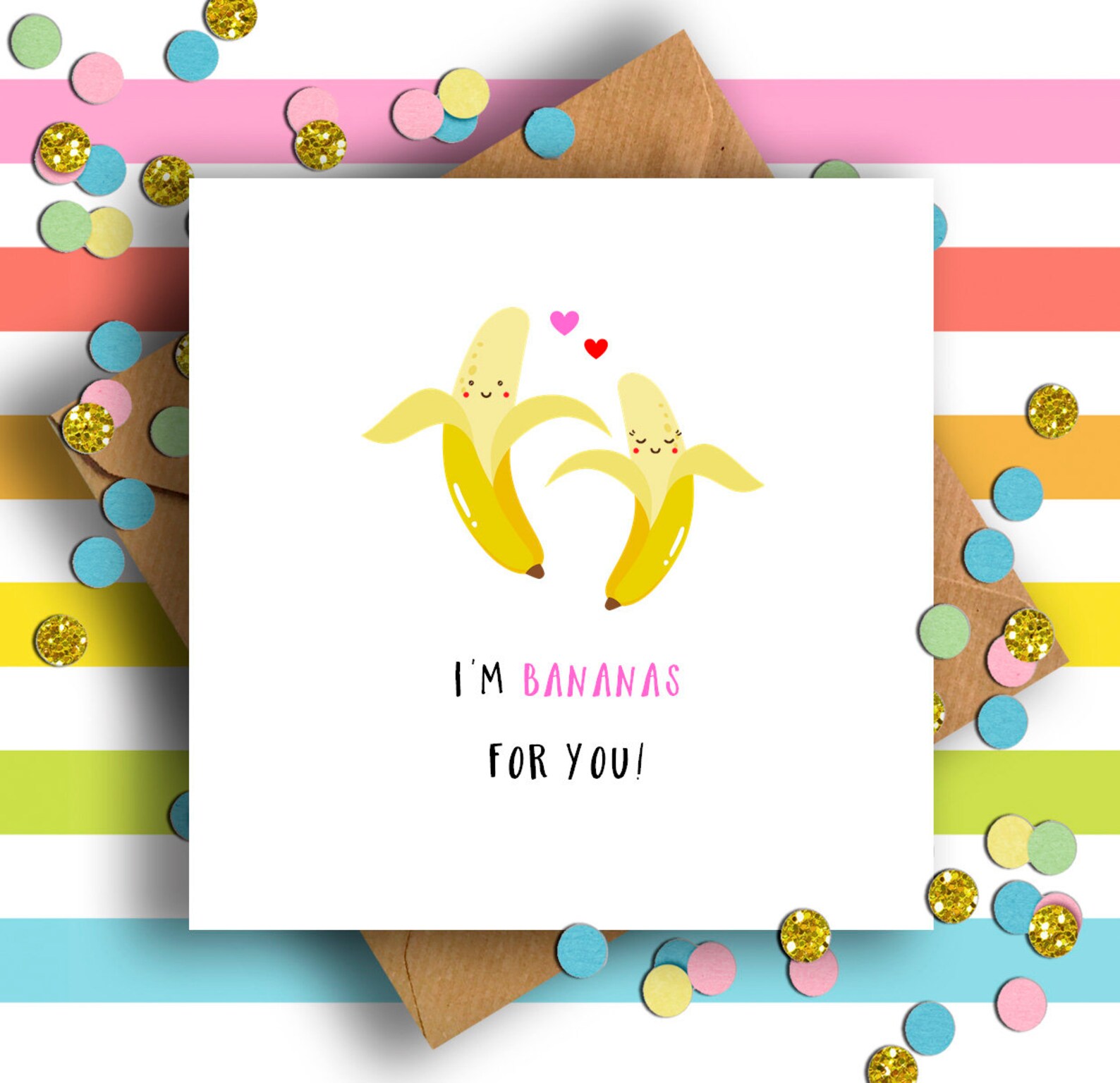 I'm Bananas for You Card Love Card Anniversary Card Etsy UK