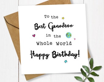 Best Grandson in the Whole World Birthday Card, Grandson Card, Grandson Birthday Card, Card for Grandson, Birthday Grandson, Best Grandson