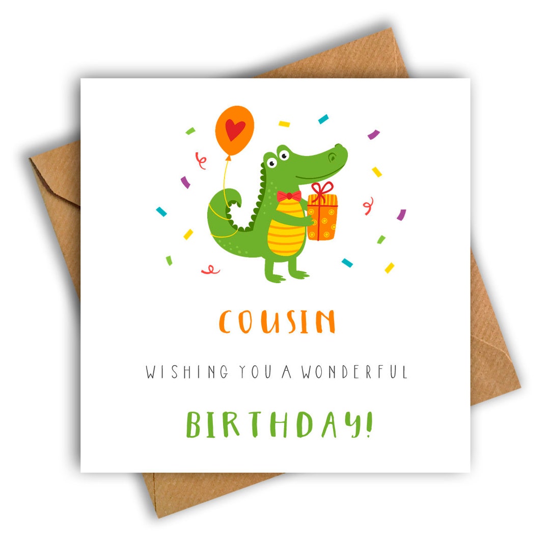 Croc Cousin Birthday Card, Cousin Card, Cousin Birthday Card, Card for Cousin, Birthday Cousin