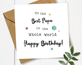 Best Grandpa in the Whole World Birthday Card, Grandad Card, Papa Birthday Card, Card for Granddad, Grandpa Birthday, Grandad Birthday Card