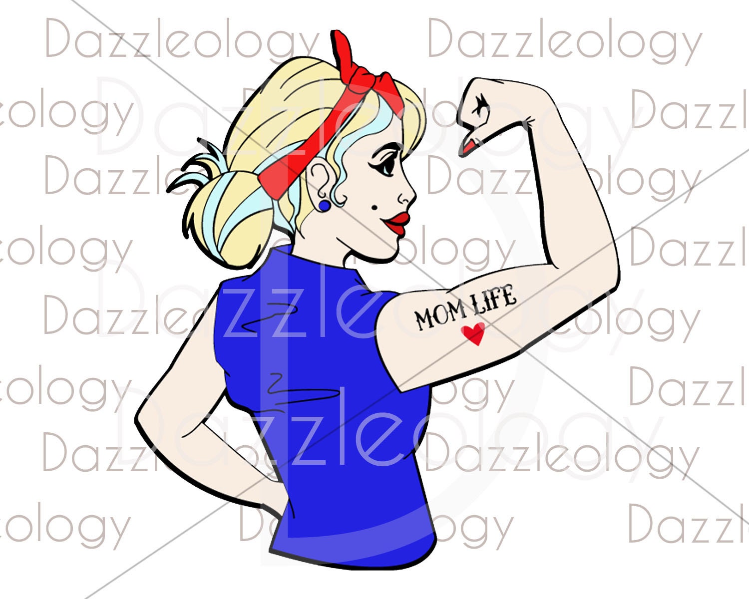 Download Mom Life layered SVG Design Rosie the Riveter Parody Girl