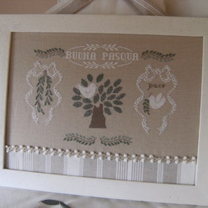 Chart Buona Pasqua also available in English or French translation with tutorials olive bag holder - Paper format or PDF on demand