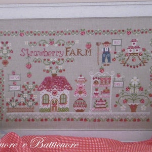 Strawberry Farm-patroon (inclusief schrijven in het Engels, Italiaans en Frans) - Papier- of PDF-formaat op aanvraag