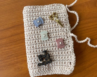 Needle case, needle book with motif buttons available immediately!