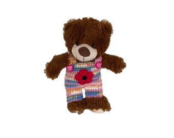 Cuissard pour peluche 30 cm avec des vêtements d’ours coquelicot !