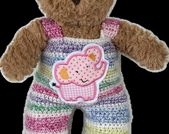 NEU Trägerhose für Teddy 38-40 cm mit Elefant Unikat