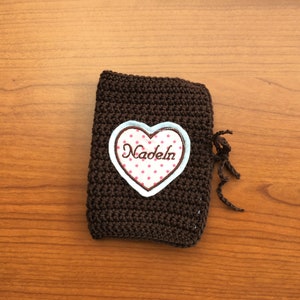 Needle case, needle book brown heart Available immediately!!!
