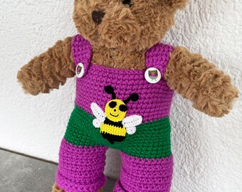 NEU Trägerhose für Teddy 38-40 cm mit  Biene  sofort lieferbar