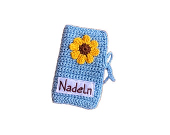 Needle case, needle book, sunflower