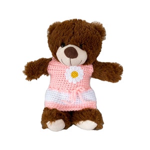 Vestido de alça para ursinho 30 cm com roupinha de ursinho margaridas!