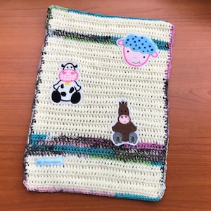 Large doll&#39;s pram blanket, doll&#39;s blanket, crawling blanket, play blanket on the farm. Available for immediate delivery!