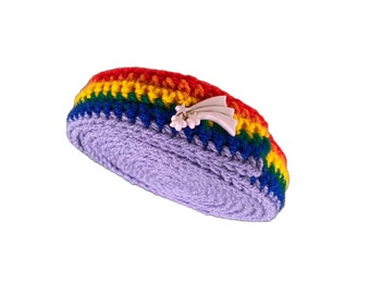 Schneckenband  - Regenbogen  mit  Sternschnuppenknopf