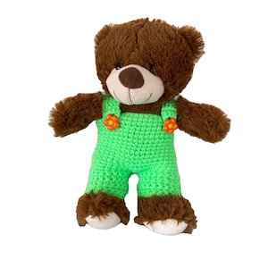 Calças de malha para ursinho de pelúcia de 30 cm, em crochê, em lã blacklight, disponíveis imediatamente. Roupa de urso!