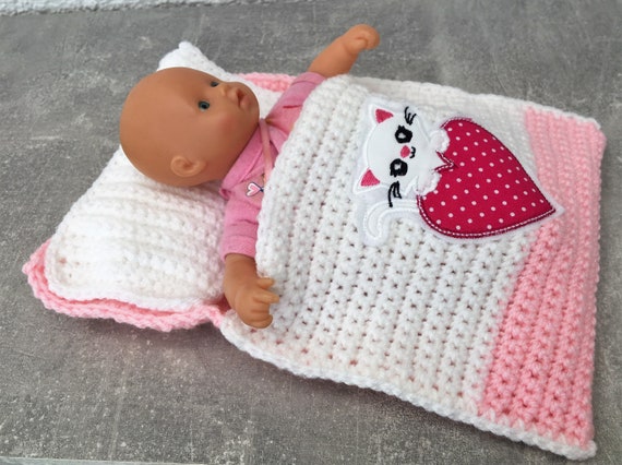 Puppenbettchen - Schlafsack fr Puppen ca. 20 cm Ses Ktzchen - Etsy.de