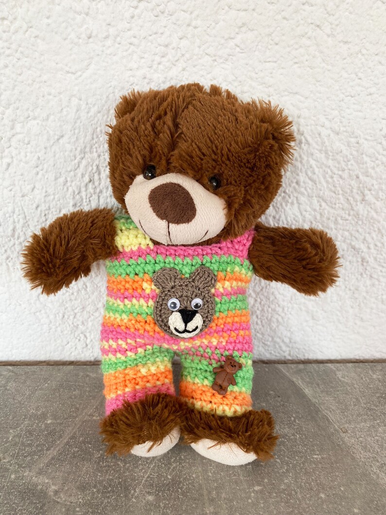 Trägerhose für Teddy 30 cm mit Teddy Bärenkleidung Bild 2