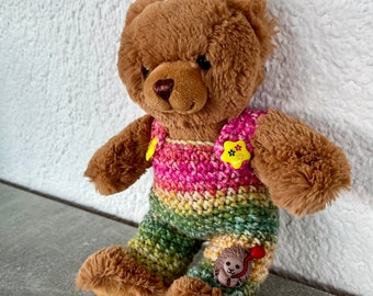 Trägerhose für Teddy 20  cm oder Plüschaffe 20 cm mit Igel mit Luftballon   Bärenkleidung ! sofort lieferbar !