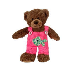Calças de babador para ursinho de pelúcia 30 cm com roupinhas coloridas de peixe e urso!
