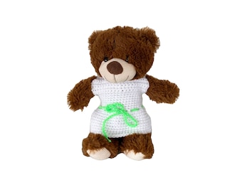 Strap dress for teddy 30 cm crocheted from black light wool immediately available bear clothing!