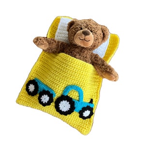 Doll&#39;s bed - sleeping bag for dolls 30 cm or teddy bear 30 cm with tractor and trailer