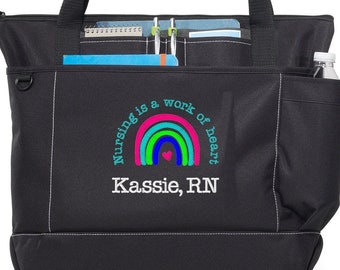 Embroidered Nurse Tote Bag – Personalized RN, LPN, CNA Gift