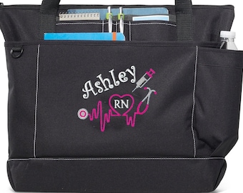 Personalized Embroidered Nurse Tote Bag – RN, LPN, CNA Gift