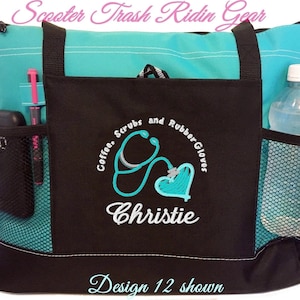 Free Priority Mail Shipping - Personalized Nurse Stethoscope Tote Bag - RN LPN CNA - monogrammed New