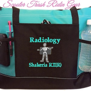 Personalized Radiology Technician Rad Tech Stethoscope Tote Bag - More Colors - monogrammed - Free Priority Mail shipping