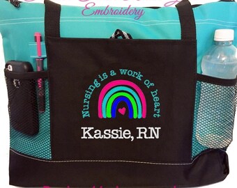 Personalized Embroidered Nurse Tote Bag – RN, LPN, CNA Gift