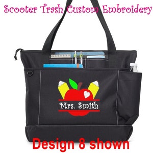 Free Priority Mail Shipping - Personalized Teacher Tote Bag - Apple Books - More Colors - monogrammed