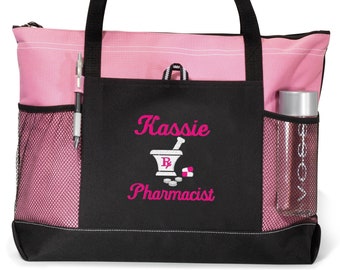 Personalized Pharmacist Pharmacy Tech Tote Bag - More Colors - monogrammed