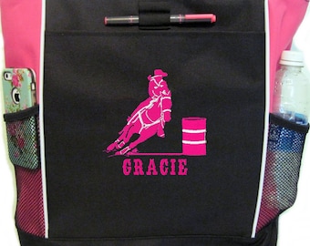 Personalized Barrel Racer Racing Rodeo Horse Tote Bag - More Colors - monogrammed embroidered