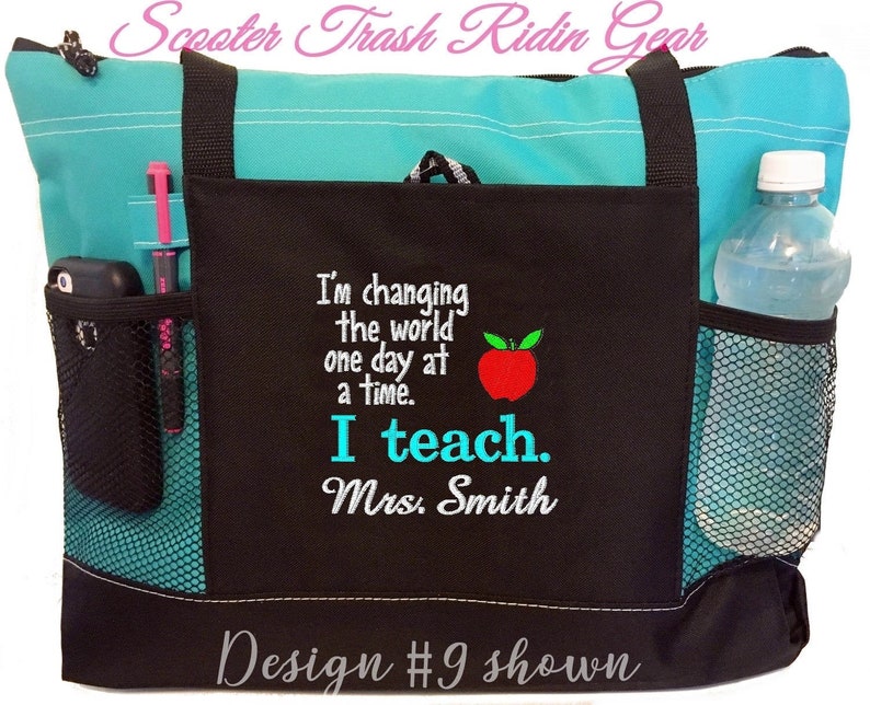 Free Priority Mail shipping Personalized Teacher Tote Bag image 0