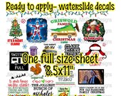 Griswold Christmas (v2)- Ready to use WATERSLIDE decals Clear laser printed waterslides
