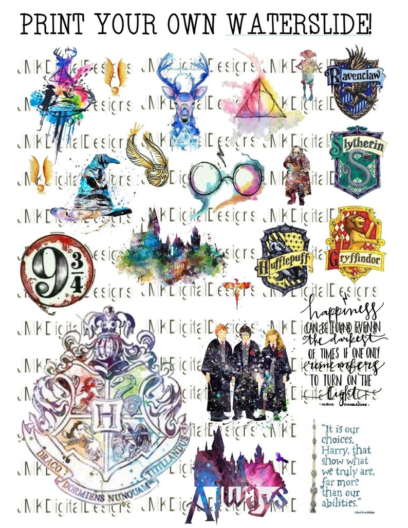 Download Harry Potter Print your own waterslide-SVG/PNG Instant | Etsy