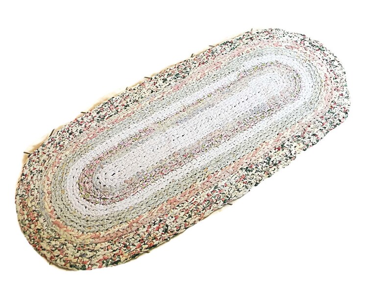 Rag Rug Large Oval 32 x 76 Handmade Cotton Etsy