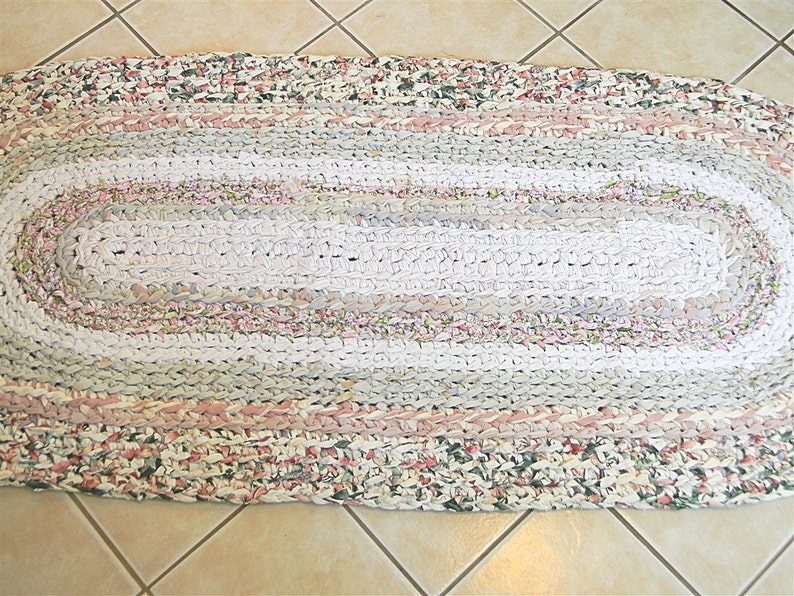 Rag Rug Large Oval 32 x 76 Handmade Cotton Etsy