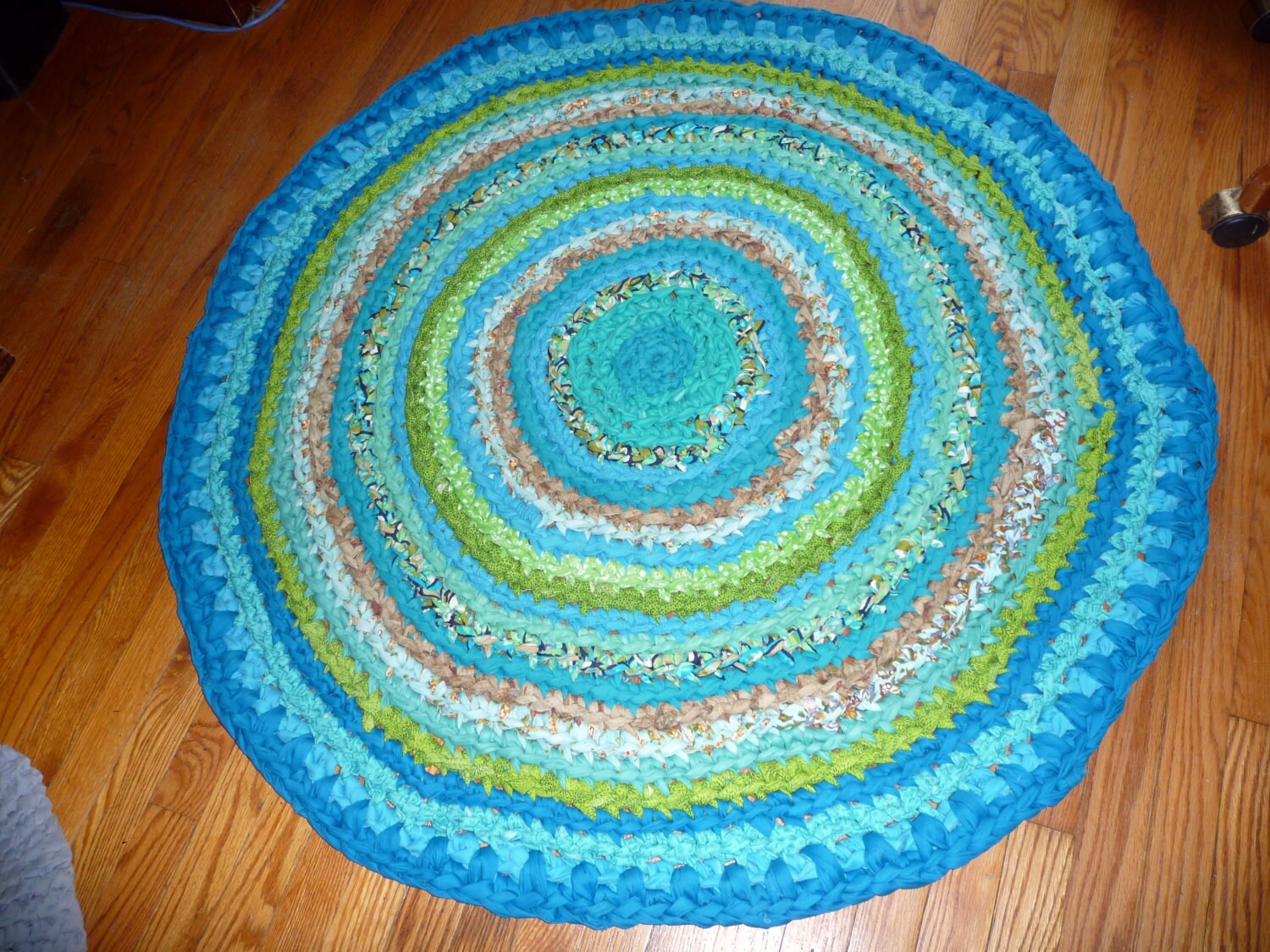 4 Foot Large Round Rag Rug Handmade Cottonbraided Etsy
