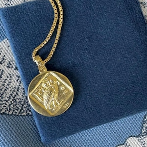Ancient Greek Goddess Athena & Owl Coin Necklace - Double Sided - Made in Greece
