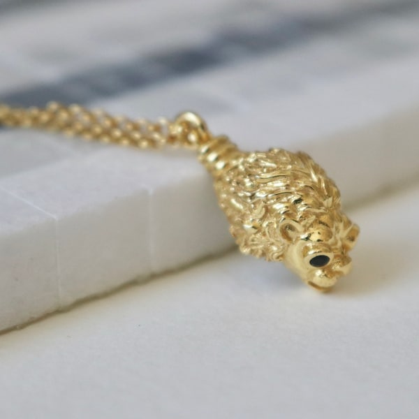 Collier tête de lion chimère en vermeil