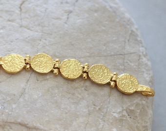Ancient Greek Minoan Phaistos Disc Coin Collar Necklace - Made in Greece