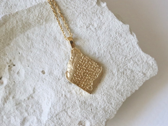 18K Gold Vermeil Ancient Greek APHRODITE Scroll Pendant - Made in Greece
